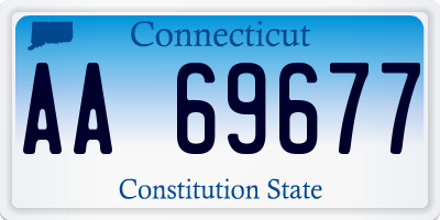 CT license plate AA69677