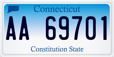 CT license plate AA69701