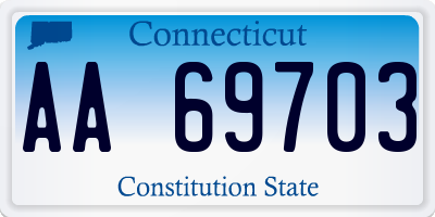 CT license plate AA69703