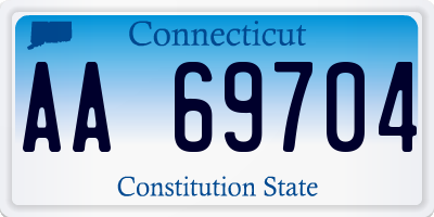 CT license plate AA69704