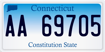 CT license plate AA69705