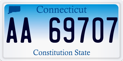 CT license plate AA69707