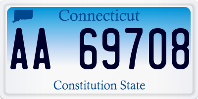 CT license plate AA69708