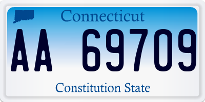 CT license plate AA69709