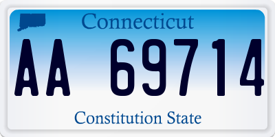 CT license plate AA69714