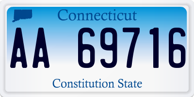 CT license plate AA69716