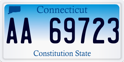 CT license plate AA69723