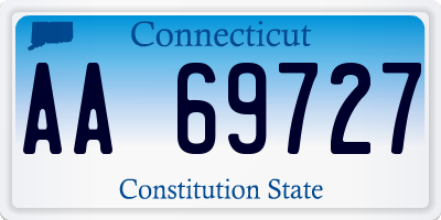 CT license plate AA69727