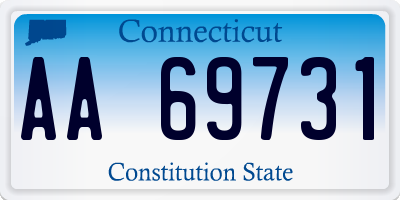 CT license plate AA69731