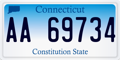 CT license plate AA69734