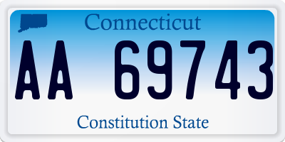 CT license plate AA69743