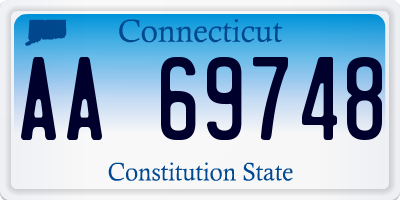 CT license plate AA69748