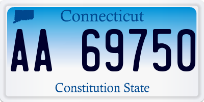 CT license plate AA69750