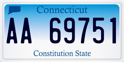 CT license plate AA69751