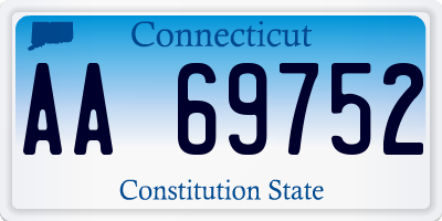 CT license plate AA69752