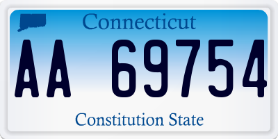 CT license plate AA69754