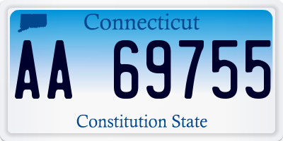 CT license plate AA69755