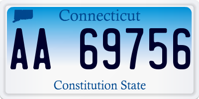 CT license plate AA69756