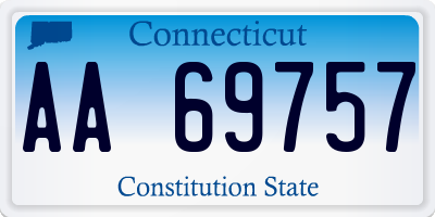 CT license plate AA69757