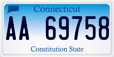 CT license plate AA69758