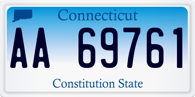 CT license plate AA69761