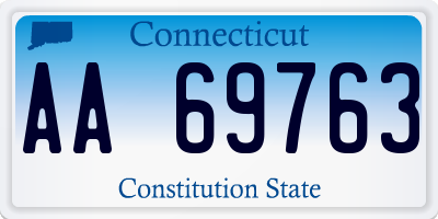 CT license plate AA69763