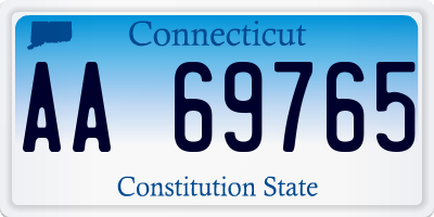 CT license plate AA69765