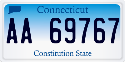 CT license plate AA69767