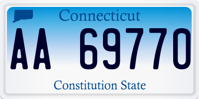 CT license plate AA69770