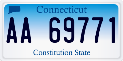 CT license plate AA69771