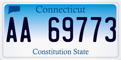 CT license plate AA69773