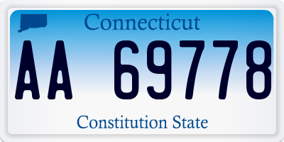 CT license plate AA69778