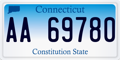 CT license plate AA69780