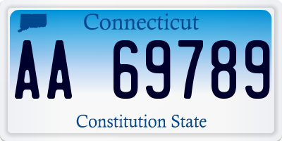 CT license plate AA69789