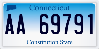 CT license plate AA69791