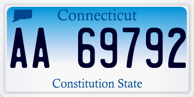 CT license plate AA69792