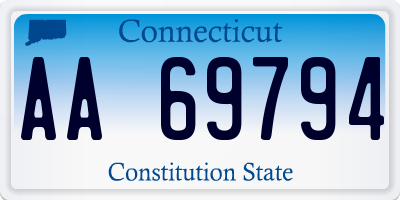 CT license plate AA69794