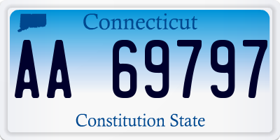 CT license plate AA69797