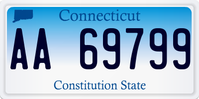 CT license plate AA69799