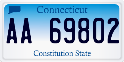 CT license plate AA69802