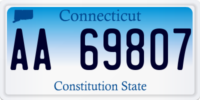 CT license plate AA69807