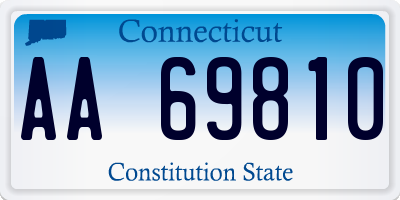 CT license plate AA69810