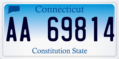 CT license plate AA69814