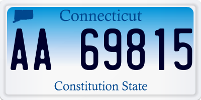 CT license plate AA69815