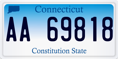 CT license plate AA69818