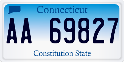 CT license plate AA69827