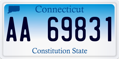 CT license plate AA69831