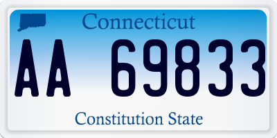 CT license plate AA69833