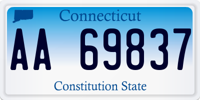 CT license plate AA69837