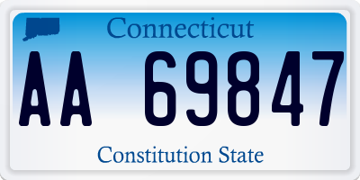 CT license plate AA69847